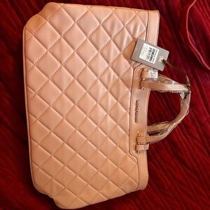 Montana West Pink Quilted Tote Bag